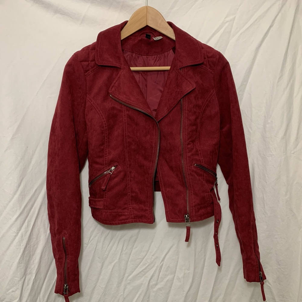 Motorcycle jacket berry H&M
